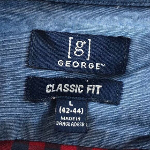 George Mens Shirt Large Lot of Three Classic Plaid Long Sleeve Button Down Y2K - Picture 12 of 15